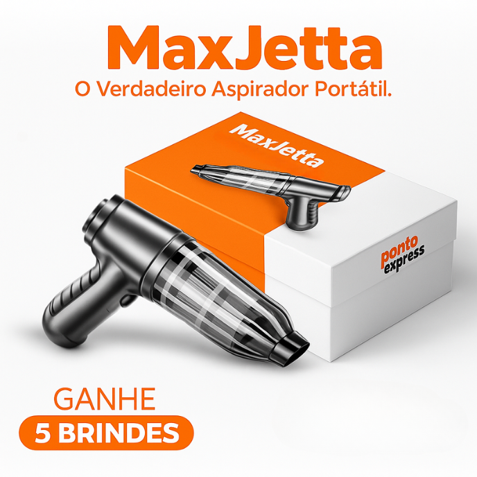 Aspirador de Pó Portátil MaxJetta + 5 BRINDES EXCLUSIVOS + FRETE GRÁTIS